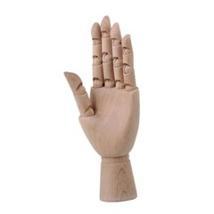 Wooden Hand Model, Left Hand 7 inches Natural wood color