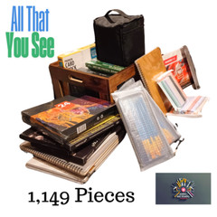 Mega Art Studio Starter 50lbs 1,149 Items Paints, Pastel, Charcoal, Watercolor