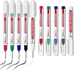 Waterproof Long Head Marker Pens 10 Pack for Precise Marking in Tight Spaces