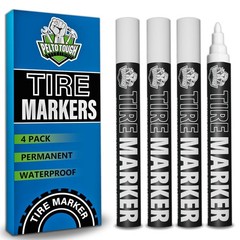 White tire Paint Marker for Car Tire Lettering – 4 1 Count (Pack of 4),