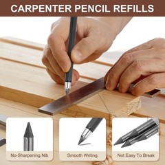 8Pcs 5.6mm 8B Carpenter Pencil Refill, Solid Dry Pencil Refill, Black