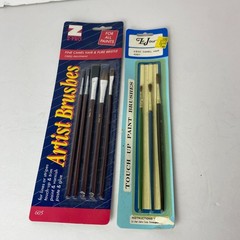 Vtg NEW Camel Hair Paintbrush Sets Lot of 2 Le Jour & Z-Pro Utility Touch Up