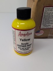 Full Case (12) 4 Oz Bottles Of Angelus Acrylic Leather Paint Yellow