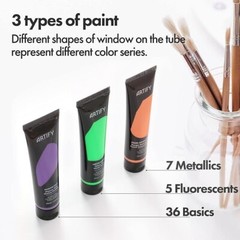 ARTIFY Acrylic Paint, 24/36/48 Set with a storage box, Rich Pigments, Non Fading