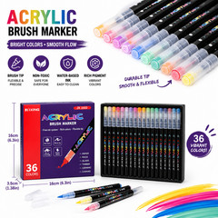 36 Colors Acrylic Paint Pens Permanent Markers for Canvas Wood Rock Painting US