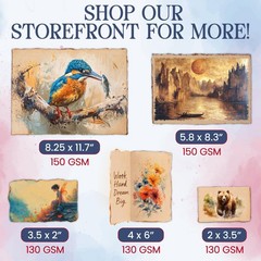 Wanderings Handmade Vintage Deckle Edge Blank Paper – 5.8″ x 8.3″ A5 – A5…