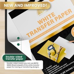 MyArtscape Graphite Transfer Paper, 20 White Sheets 20 Sheets, Graphite,White
