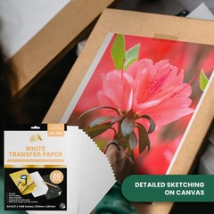 MyArtscape Graphite Transfer Paper, 20 White Sheets 20 Sheets, Graphite,White