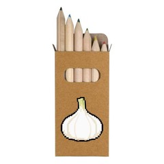 6 x ‘Pixel Style Garlic Bulb’ Short Colour Pencils (PE00090486)