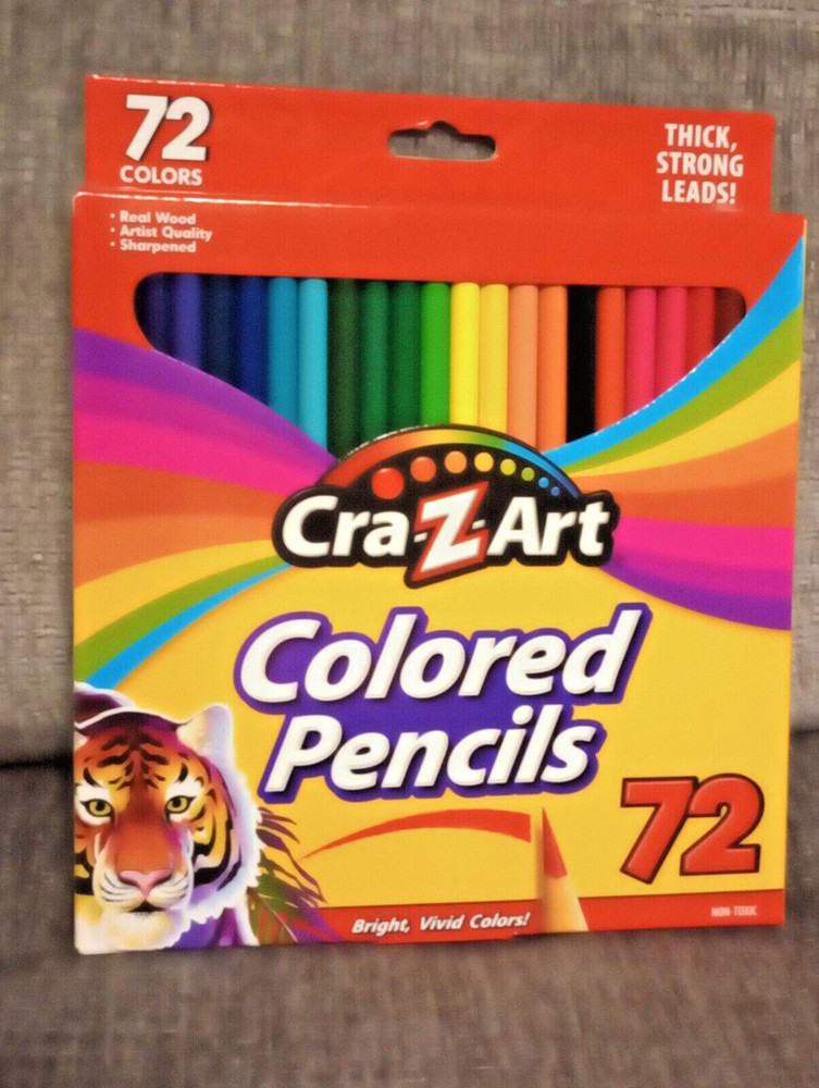 CraZArt Colored Pencils 72ct Vivid Bright Non-Toxic, Wood Pre-Sharpened NIB