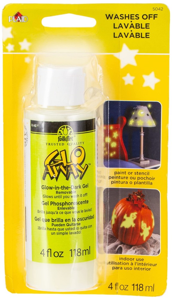 Glo-Away Washable Acrylic Paint 4 Ounce 5042 Glow-in-the-Dark White Art