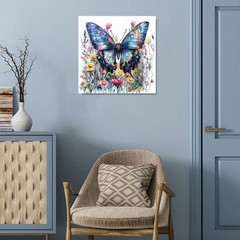 Butterfly Paint by Numbers Kit for Adults Beginner,Wild Flowers Adult Paint by