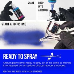 U.S. Art Supply® 6 Color 1oz Neon Fluorescent Paint Set with Cleaner & Thinner