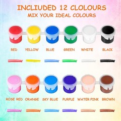 30 Pack Mini Acrylic Paint Set,12 Colors Acrylic Paints Strips for Kids&Adult…