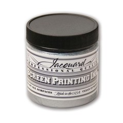 Jacquard Professional Screen Print Ink Water Soluable 4oz Jar Silver Jacquard