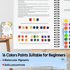 Watercolor Workbook Flower Plants, 15 Different Patterns of Original DIY Designs