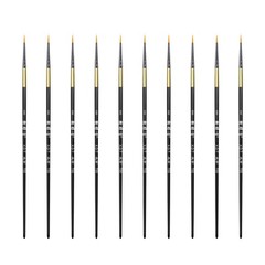 XDT#700 #000 10 Pc Micro liner Artist Paint Brush Model Nail Acrylic Watercolor