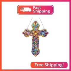 JJFox Diamond Cross Art Hanging Kit for Adult,Special Shaped Rhinestone,DIY Acry