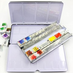 Empty Solid Watercolor Box Case, 12/24/48 Colors Empty Watercolor Palette Tin…
