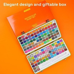 Metallic Watercolor Paint Set 60 Colors, Art Supplies Watercolors Paint Kit Trav