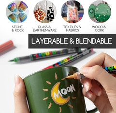 24 Colors Brush Tip Acrylic Paint Marker Pens, Liquid Large Markers for Calligr