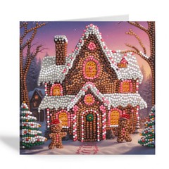 CraftBuddyUS CCK-32XM159: Festive Gingerbread Crystal Art Card Kit 18x18cm