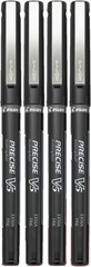 V5 Stick Liquid Ink Rollerball Pens – 4-Pack, Extra Fine 0.5mm for Sharp Details