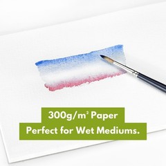 A4 Watercolor Pad, 12 Sheets, 300g/m 140 lb, 100 Cellulose, Cold Pressed White