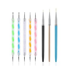 FULINJOY 5PCS Dotting Pens with 3 PCS Nail Painting Brushes, Nail Art Design Too