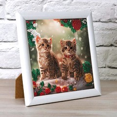 CraftBuddyUS CCK-XM144: “Christmas Kittens” Crystal Art Card 18x18cm