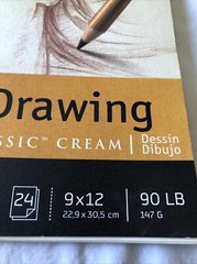 Canson Drawing Pad, Cream Color, NEW, 9” X 12”, 24 Pages, 90 Lb.