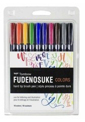 Tombow FUDENOSUKE 3 Pk. Bundle Lot Calligraphy, Colors & Neon Brush Pens 19 pc.