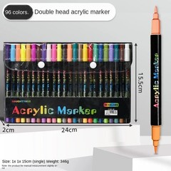 120 Color Acrylic Paint Markers Dual Tip Brush Fine Pens Art Set