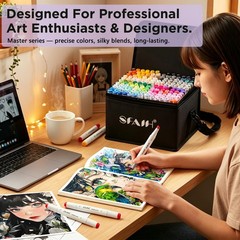 Alcohol Markers Chisel & Fine – 217 Colors[Pro Progression, Master Palette] M…