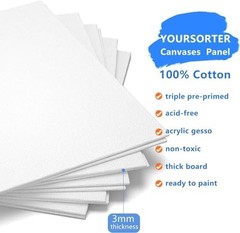 64 Pack Mini Canvas Boards 5×7 Inch – Gesso Primed 100% Cotton for Acrylic, Oil,