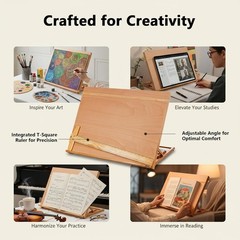 5-Position Wood Drafting Table Painting Tabletop Easel & Sketching Board