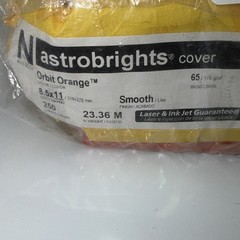 Astrobrights Color Cardstock, Orbit Orange 65 lb Cover 250 Count, New Open Box