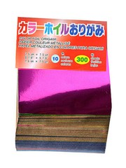 Aitoh Origami Paper – 3 in. x 3 in. assorted foil 300 sheets – [PACK OF 3]