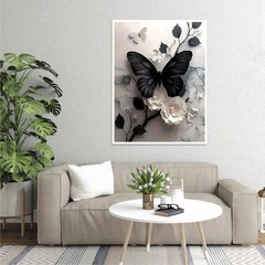 Butterfly Paint by Numbers Kit for Adults Beginner with Framed,Easy Adult Paint