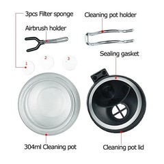 Airbrush Cleaning Pot Stabilizer Bottles Holder Paint Station Glass Jar Bottles