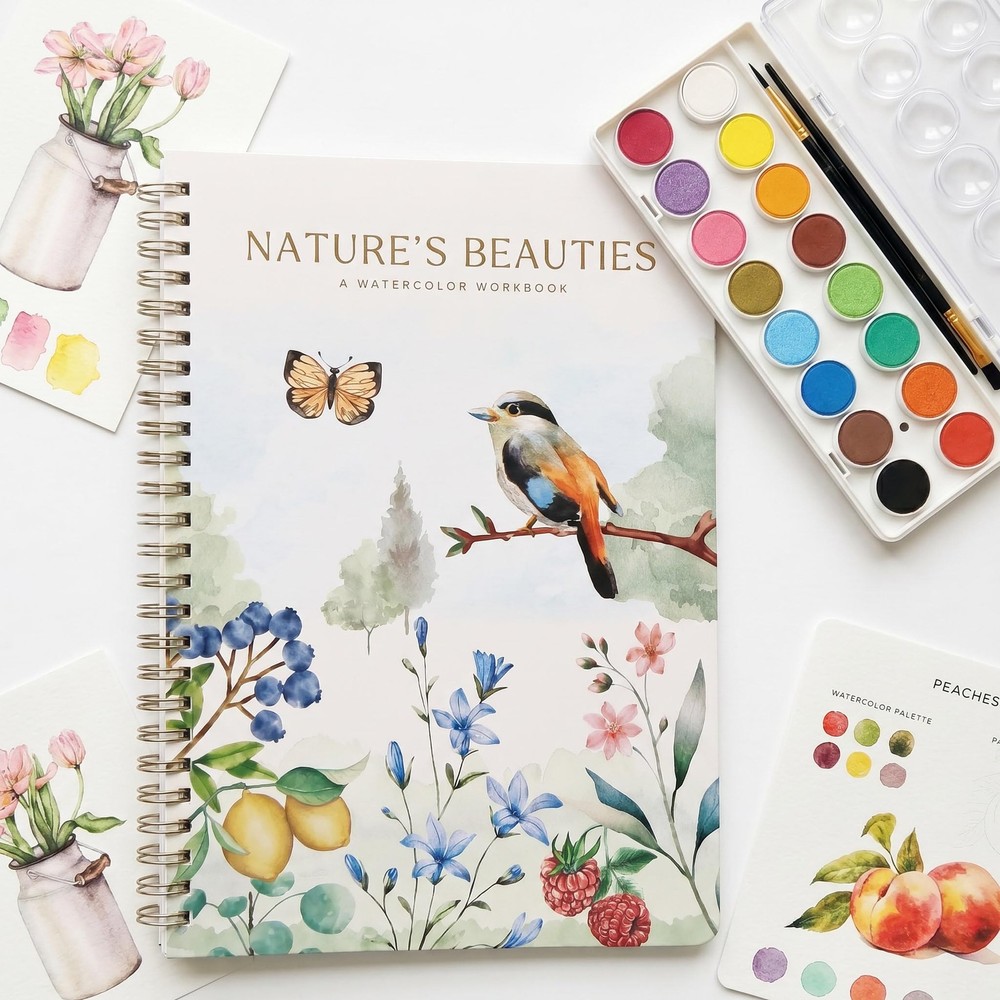 Beautiful Workbook Set for Beginners – Relaxing & Easy to Paint Water Colorin…