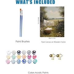 Paint By Numbers Kit For Adults Kids Countryside Scenery DIY Wall Art Decor