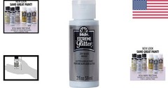 Acrylic Paint 2 oz Silver with Glitter Finish for Arts and Crafts Projects