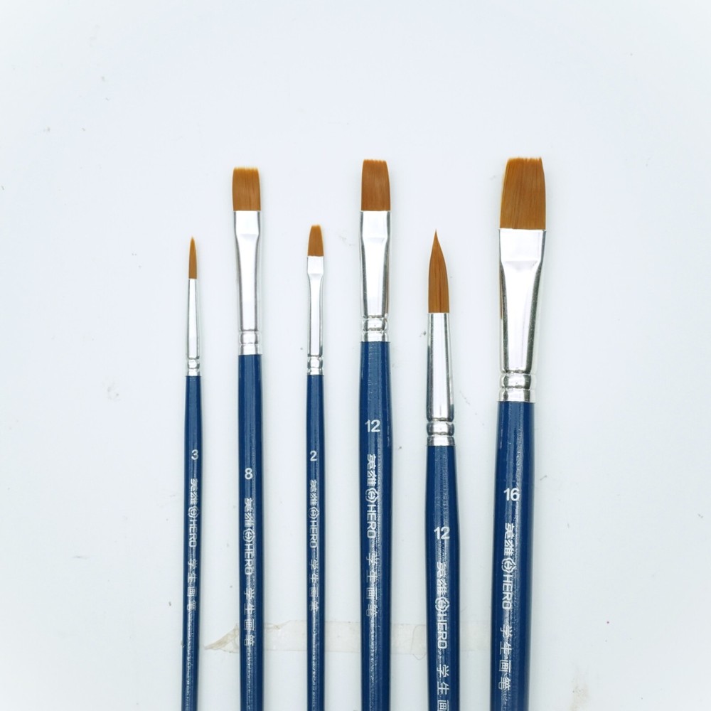 2Packs 10pc Art Paint Brushes Gouache Acrylic Watercolour Flat Round Head Artist
