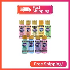 DecoArt Americana Acrylic Paint Set – Essential Pastel Colors, 9 Bottles (2 fl o