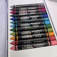 Dina Wakley Media Scribble Sticks Set 2 – 12 Water-Soluble Pigments MDA60161