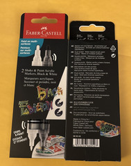 Lot of 2- Faber-Castell Shake and Paint Twin Acrylic Marker – Black & White