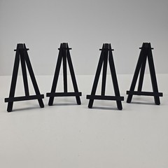 Wood Mini Easel Lot Of 4 Black 5″ Tall for Small Art Craft & ACEO Card New Set