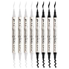 4 Black and 4 White Paint Pens Brush and Bold Dual-tip Acrylic Paint Marker S.