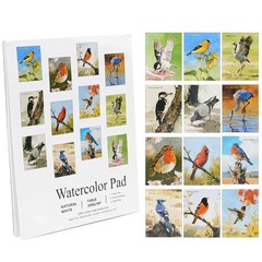 12 Sheets Bird Watercolor Paper Book 6×8 Inch Paint Pad Art Supplies Beginner
